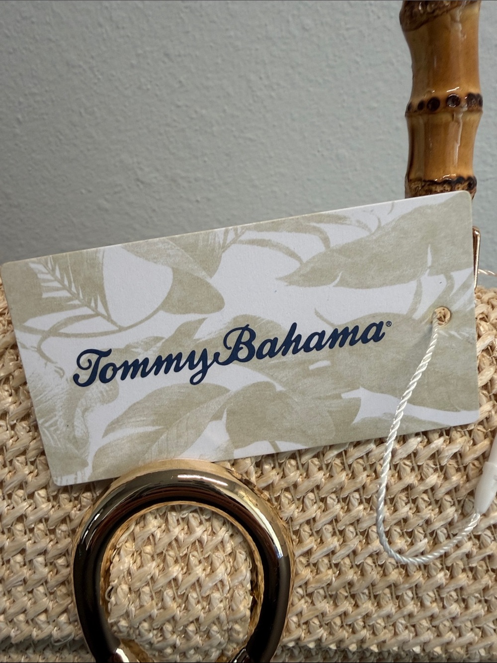 Tommy Bahama | Natural Clutch with Bamboo Handle & Snap Lock w/Crossbody 🌴 - Picture 3 of 10